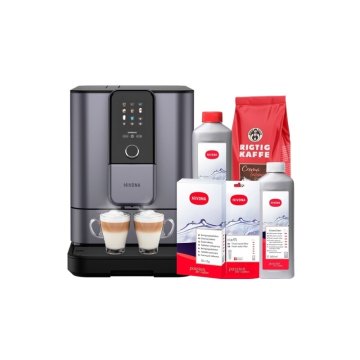 Nivona NIVO 8107 Pearl Blue Inkl. Avkalkning, Kalkfilter, Rengöring & Kaffe