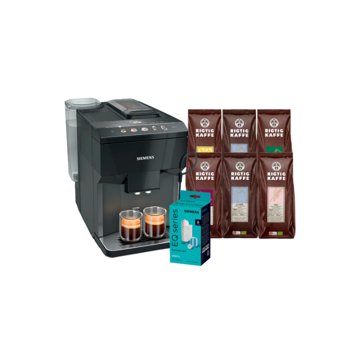 Siemens TP511R09 EQ500 Inkl. Skötselpaket & 6x400g Rigtig Kaffe Ekologisk