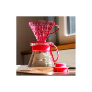 Hario V60 Dripper rosa 2 koppar. Inkl. filter