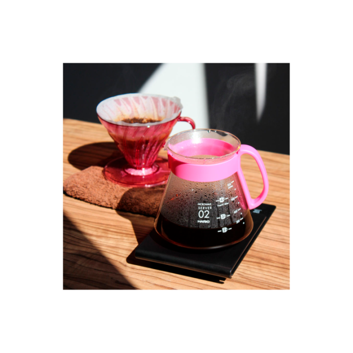 Hario V60 Dripper rosa 2 koppar. Inkl. filter