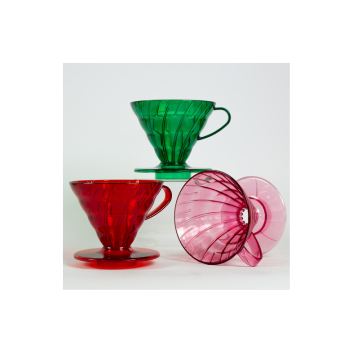 Hario V60 Dripper rosa 2 koppar. Inkl. filter