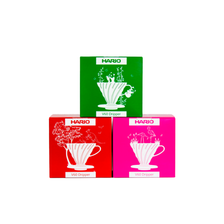 Hario V60 Dripper rosa 2 koppar. Inkl. filter