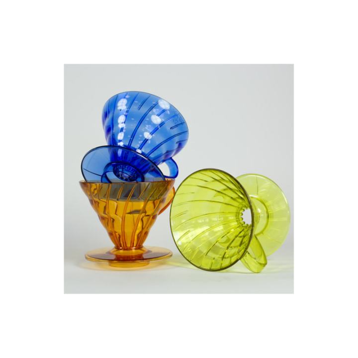 Hario V60 Dripper Gul 2 koppar. Inkl. filter