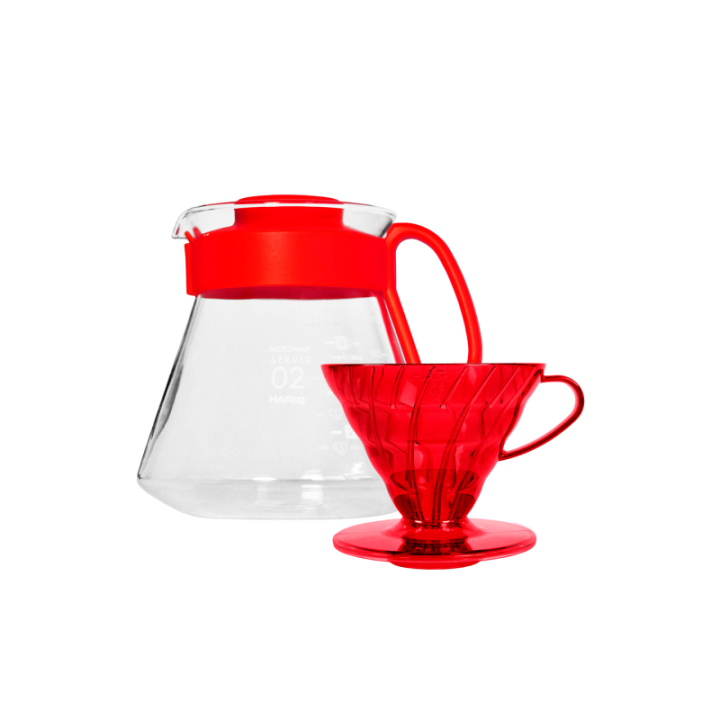 Hario V60 Filterbryggset Röd inkl. Range Server, Dripper & Filter