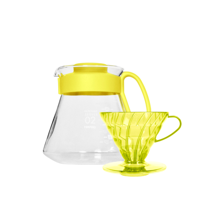 Hario V60 Filterbryggset Gul Inkl. Range Server, Dripper & Filter