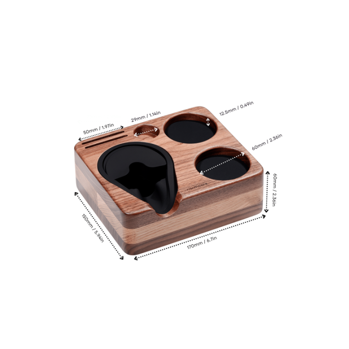 Normcore Kompakt Tamperstation Valnötsträ 58 mm