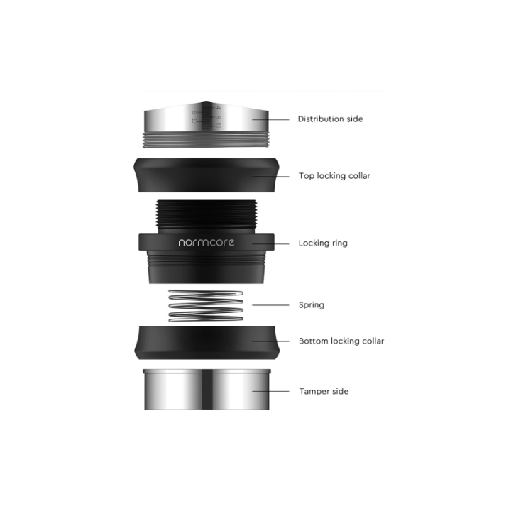 Normcore 2 i 1 Tamper- och nivelleringsverktyg 58 mm Svart