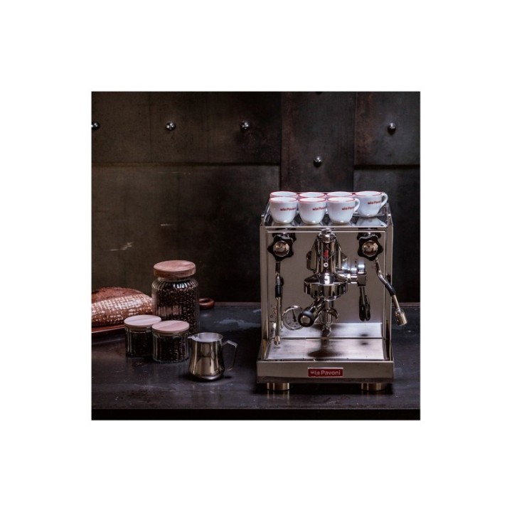 La Pavoni New Cellini Classic Inkl. Espressokvarn, Baristautrustning & 4 st Cappuccinokoppar