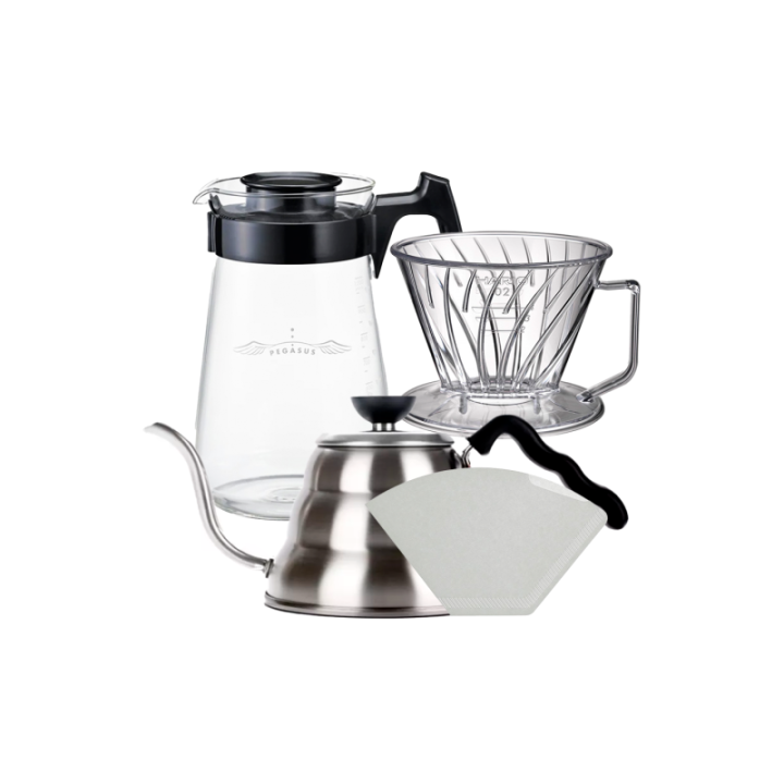 Hario Pegasus 02 Server inkl. Pappersfilter 02, Dripper 02 & V60-hällkanna
