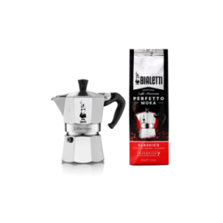 Bialetti Moka Express 3 koppar Espressokanna inkl. Classico kaffe 250 g