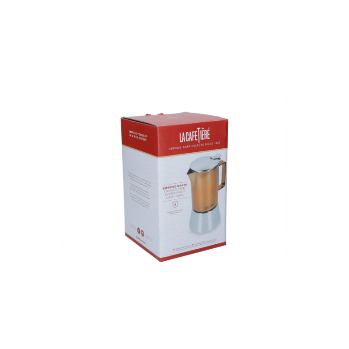 La Cafetière 4-koppars espressokanna koppar