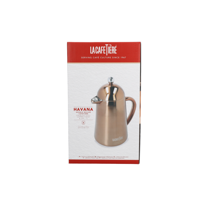 La Cafetière Havana 8 koppar stempelkanna i koppar