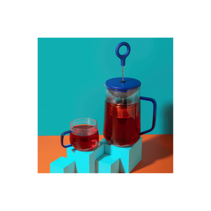 La Cafetière Gyro Spinfuser 1,25 L Tebryggare Blå/Glas