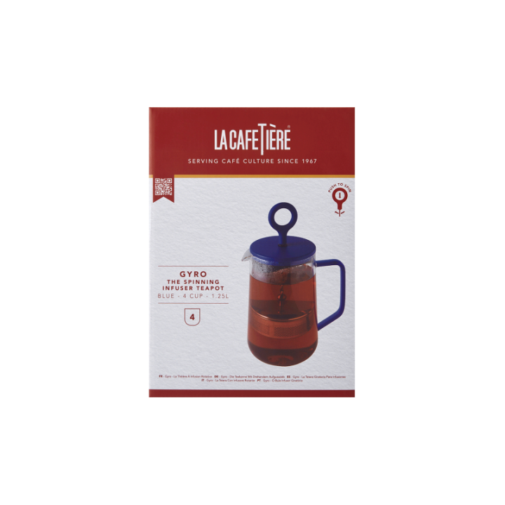La Cafetière Gyro Spinfuser 1,25 L Tebryggare Blå/Glas
