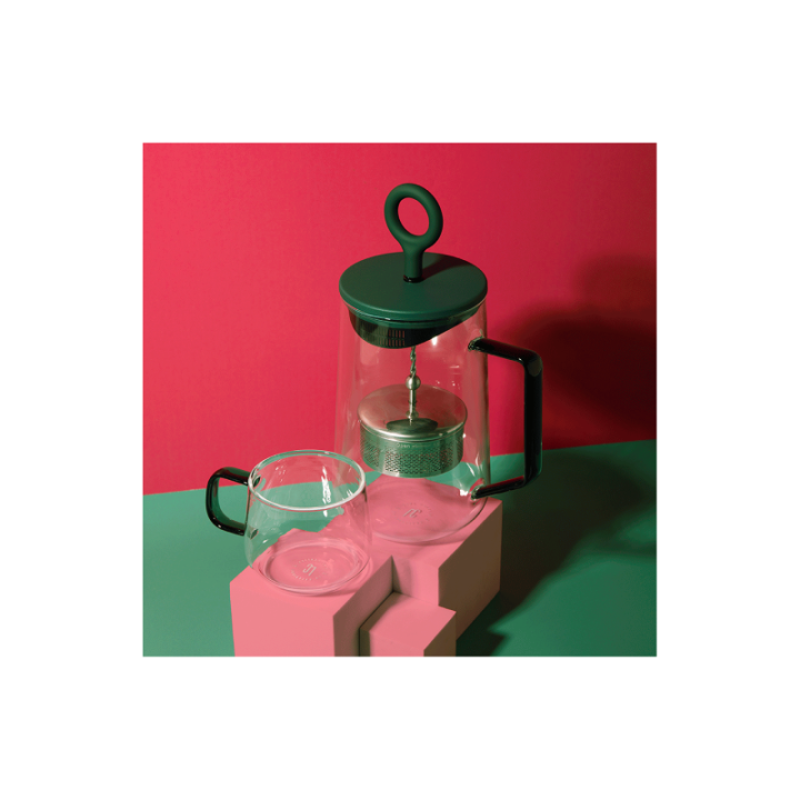 La Cafetière Gyro Spinfuser 1,25 L Tebryggare Grön/Glas