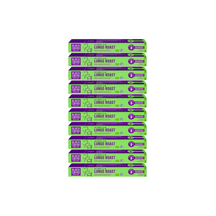 Black Coffee Roasters Lungo Roast Kaffekapslar Eko 10 x 10 st