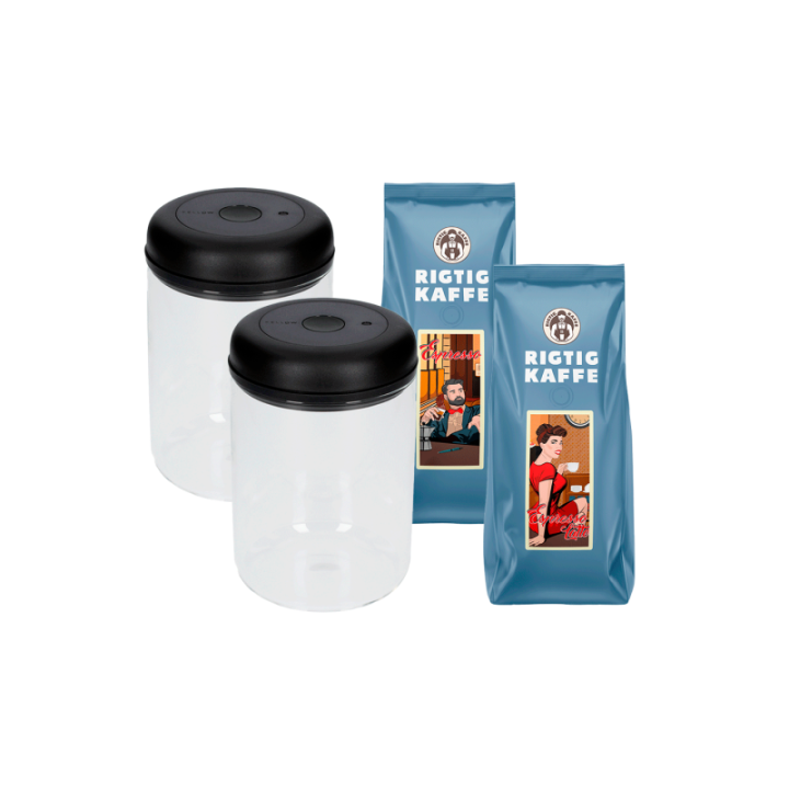 Fellow Atmos Vakuumkaffebehållare 2 st Inkl. 2 x 500 g Rigtig Kaffe