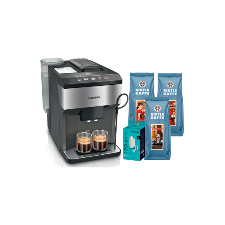 Siemens TP517R03 EQ500 Inkl. Vårdpaket & 1,5kg Rigtig Kaffe