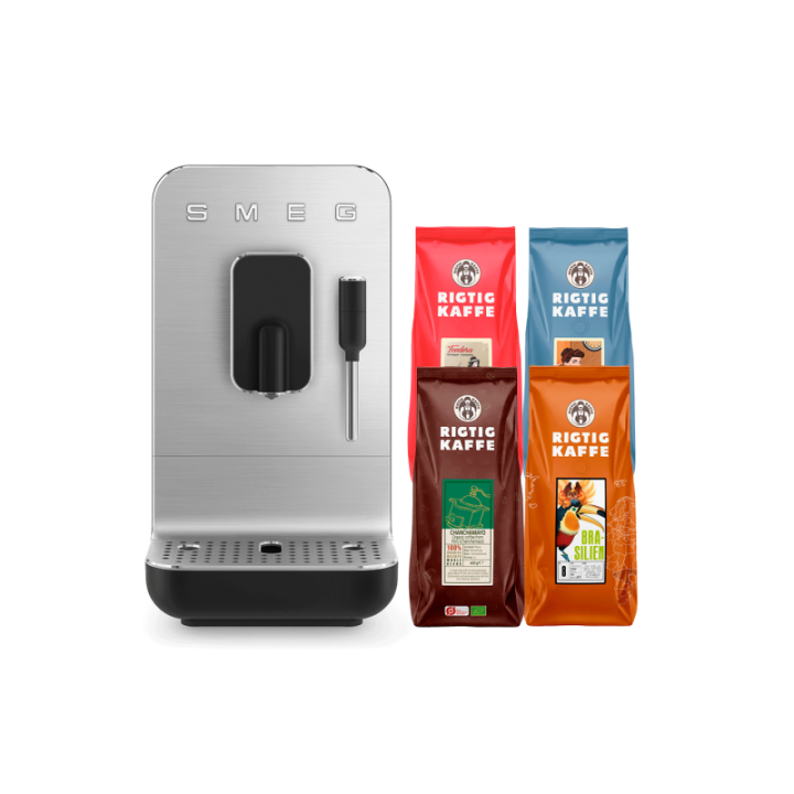 Smeg BCC12BLMEU Svart inkl. 1,8kg Rigtig Kaffe Mixpaket Kaffebönor