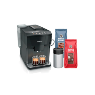 Siemens TP511R09 EQ500 Espressomaskin inkl. mjölkbehållare & 2kg Rigtig Kaffe Hela kaffebönor