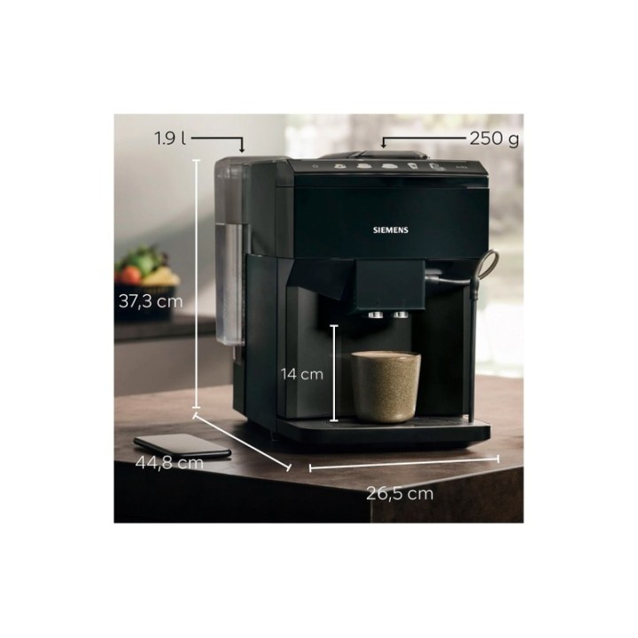 Siemens TP511R09 EQ500 Espressomaskin inkl. mjölkbehållare & 2kg Rigtig Kaffe Hela kaffebönor