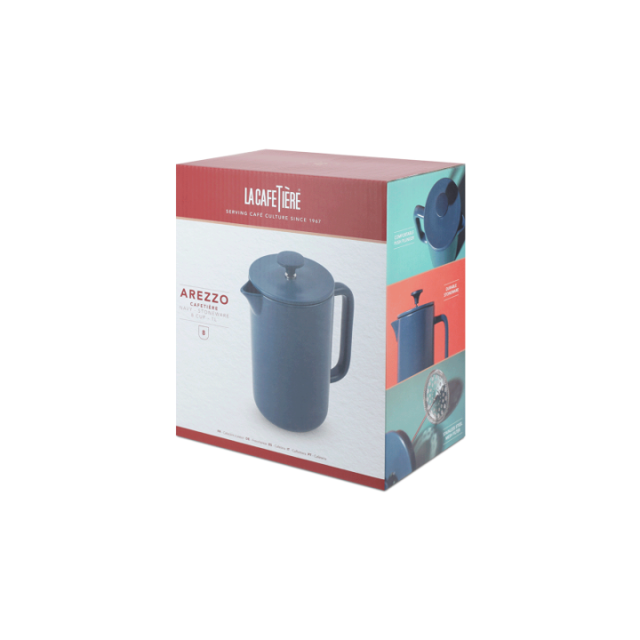 La Cafetière Arezzo 8 koppar stempelkanna navyblå