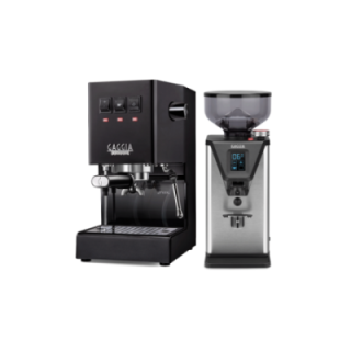 Gaggia Classic E24 Svart Espressomaskin Inkl. Gaggia MDF 55 Chrome Espressokvarn