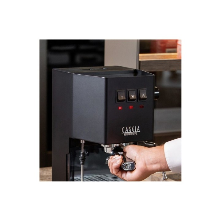 Gaggia Classic E24 Svart Espressomaskin Inkl. Gaggia MDF 55 Chrome Espressokvarn