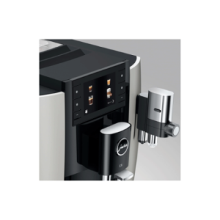 Jura E8 (EC) Platin Espressomaskin Inkl. Startpaket (DK-språk), Mjölkbehållare, 3kg Rigtig Kaffe & Skötsel