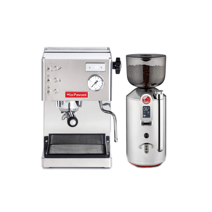 La Pavoni Casa Bar PID Stål LPMCBS02EU Espressomaskine Inkl. Prosumer Chrome LPGGRI01EU Espressokværn