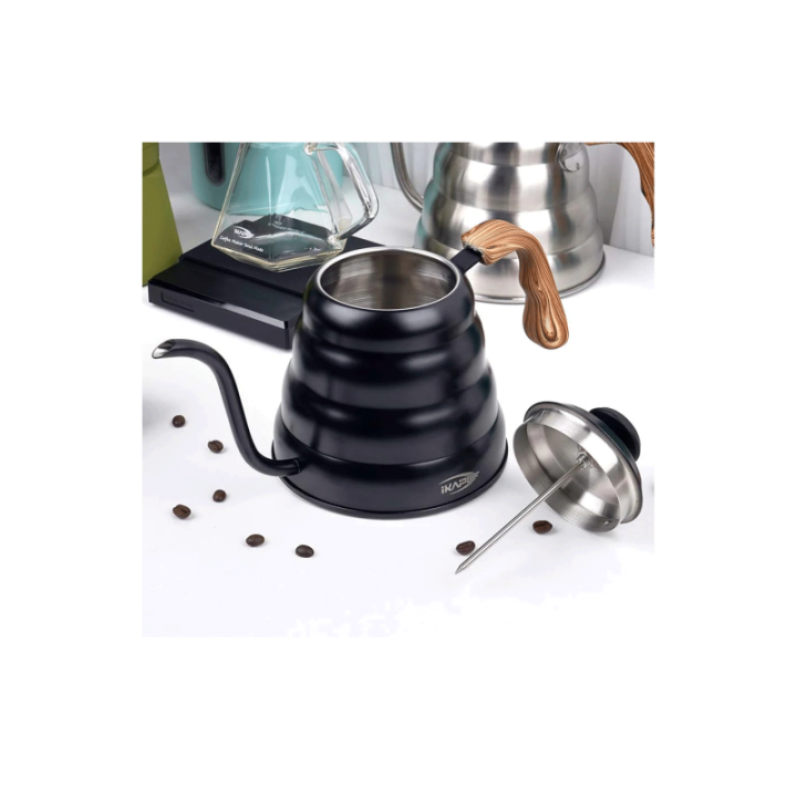 IKAPE Pour Over Kedel med Termometer 1,2 L Sort