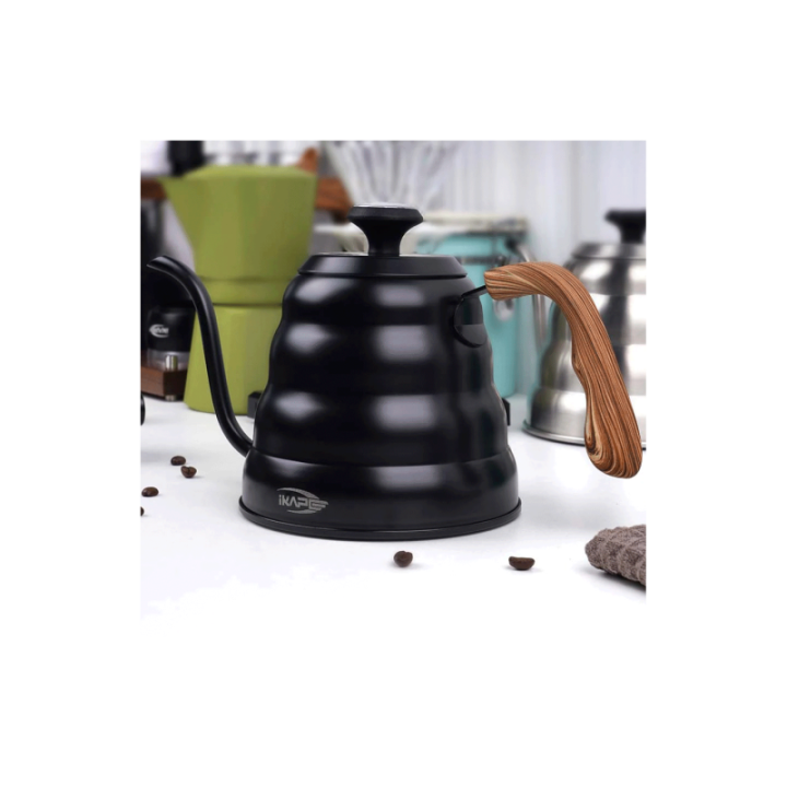 IKAPE Pour Over Kedel med Termometer 1,2 L Sort