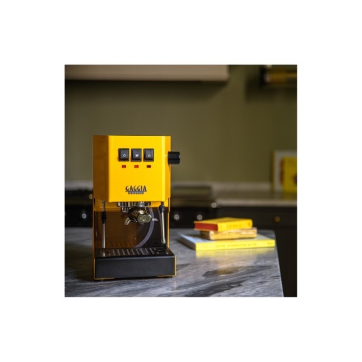 Gaggia Classic E24 Sunshine Yellow Espressomaskine Inkl. Eureka Mignon Zero 55s Mat Sort Espressokværn