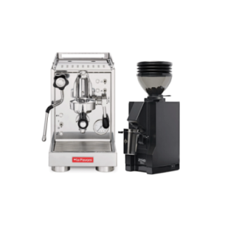 La Pavoni Mini Cellini LPSMCS01EU Espressomaskine Inkl. Eureka Mignon Zero 55s Mat Sort Espressokværn