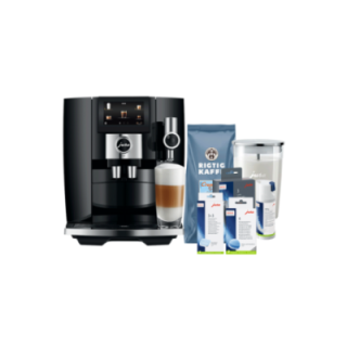 Jura J8 (EA) Piano Black Espressomaskine Inkl. Startpakke, Plejepakke, Filtre, Mælkebeholder & 1kg Dolce Crema