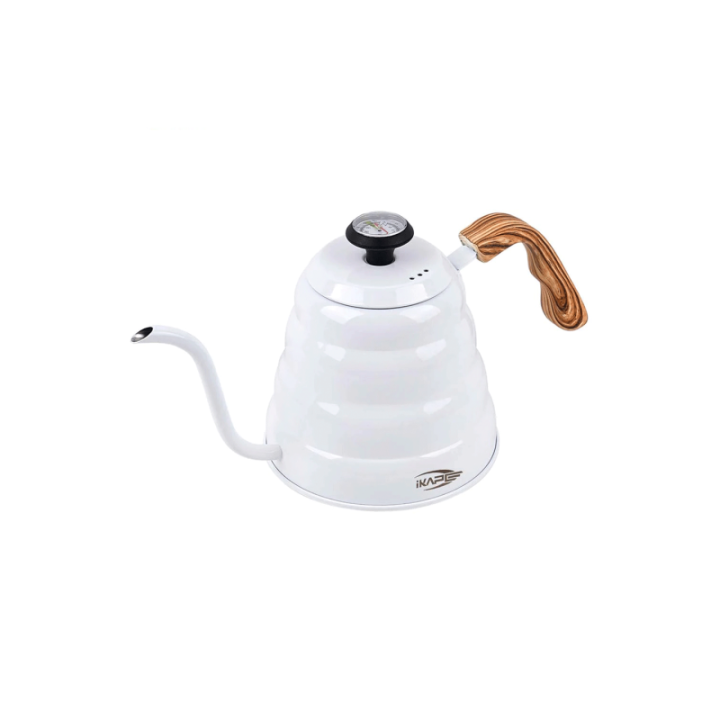 IKAPE Pour Over Kedel med Termometer 1,2 L Hvid