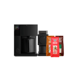 Fellow Aiden Filter Kaffemaskine Sort Inkl. Fellow Ode Brew Elektrisk Kaffekværn Gen. 2 & 1,3 kg Rigtig Kaffe Hele kaffebønner