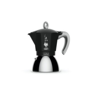 Bialetti Moka Induktion 6 Kop. Espressokande Sort Inkl. Club House Tulipano Espresso m. Underkop Mat Brun 7 cl 2 Stk