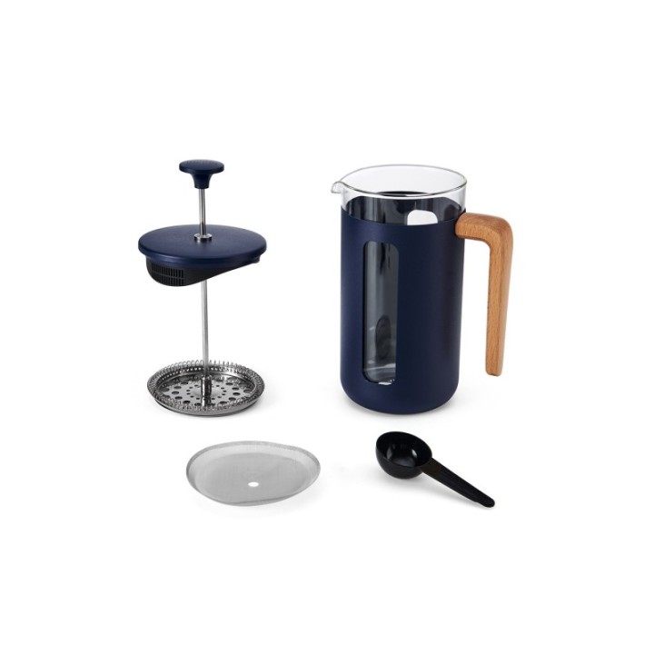 La Cafetière Pisa 8 Kop. Stempelkande Navy Inkl. House of Barista Elektrisk Kaffemølle & 400g Rigtig Kaffe