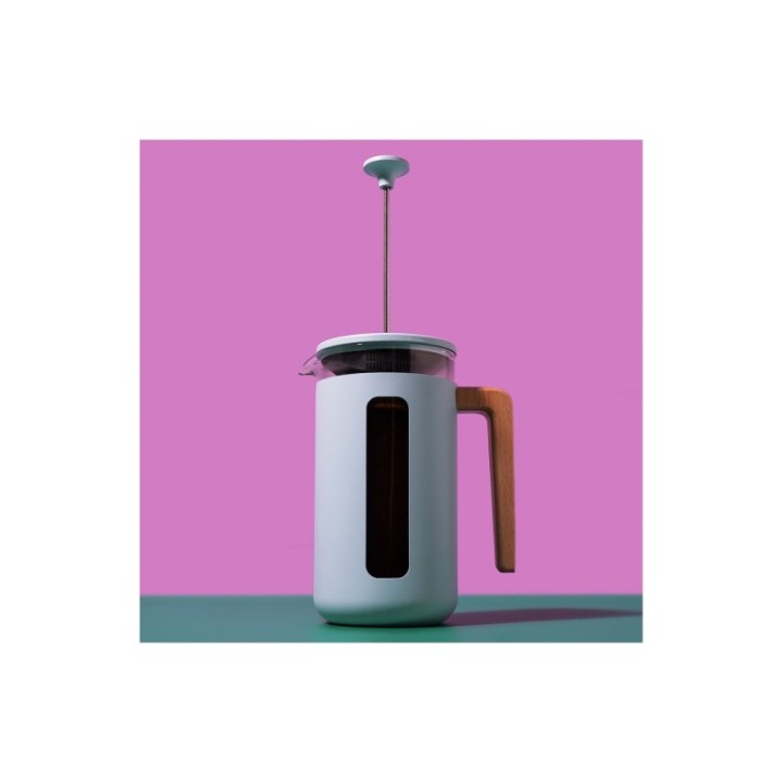 La Cafetière Pisa 8 Kop. Stempelkande Himmelblå Inkl. House of Barista Elektrisk Kaffemølle & 400g Rigtig Kaffe