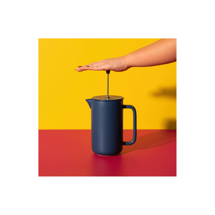 La Cafetière Arezzo 8 Kop. Stempelkande Navy Inkl. Krus 35 cl 2 Stk Navy