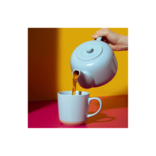 La Cafetière 1,2 L Tebrygger Inkl. Krus 35 cl 2 Stk Himmelblå & Østerlandsk Thehus Pyramidetebreve 24 stk