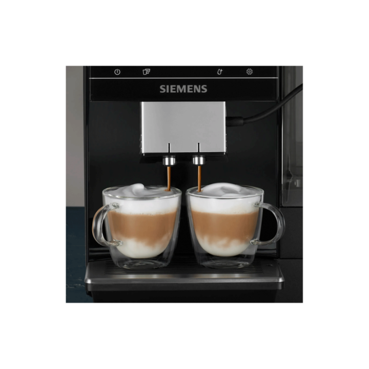 Siemens TP713R19 EQ700 Classic Piano Sort Espressomaskine Inkl. Siemens Mælkebeholder Glas 0,7L