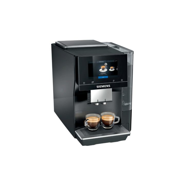 Siemens TP713R19 EQ700 Classic Piano Sort Espressomaskine Inkl. Mælkebeholder Glas & Rigtig Kaffe Mixpakke 3kg Hele kaffebønner