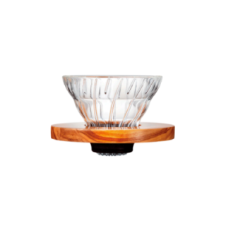 Hario V60-02 Glas Dripper Oliventræ 2 Kop.